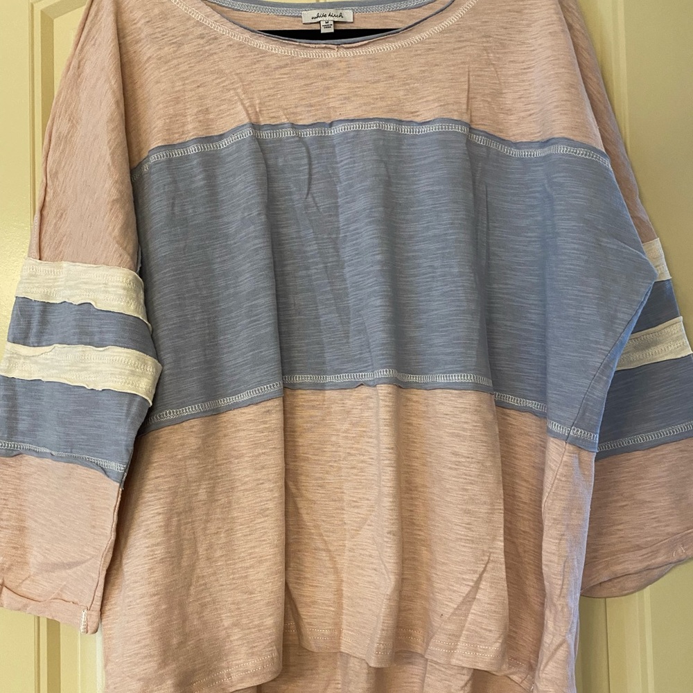 NWOT White Birch oversized hi-low tee 3/4 sleeves